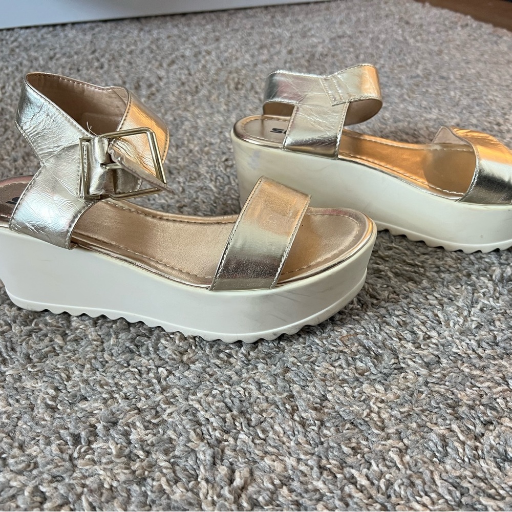 Gold Platform/wedge sandals